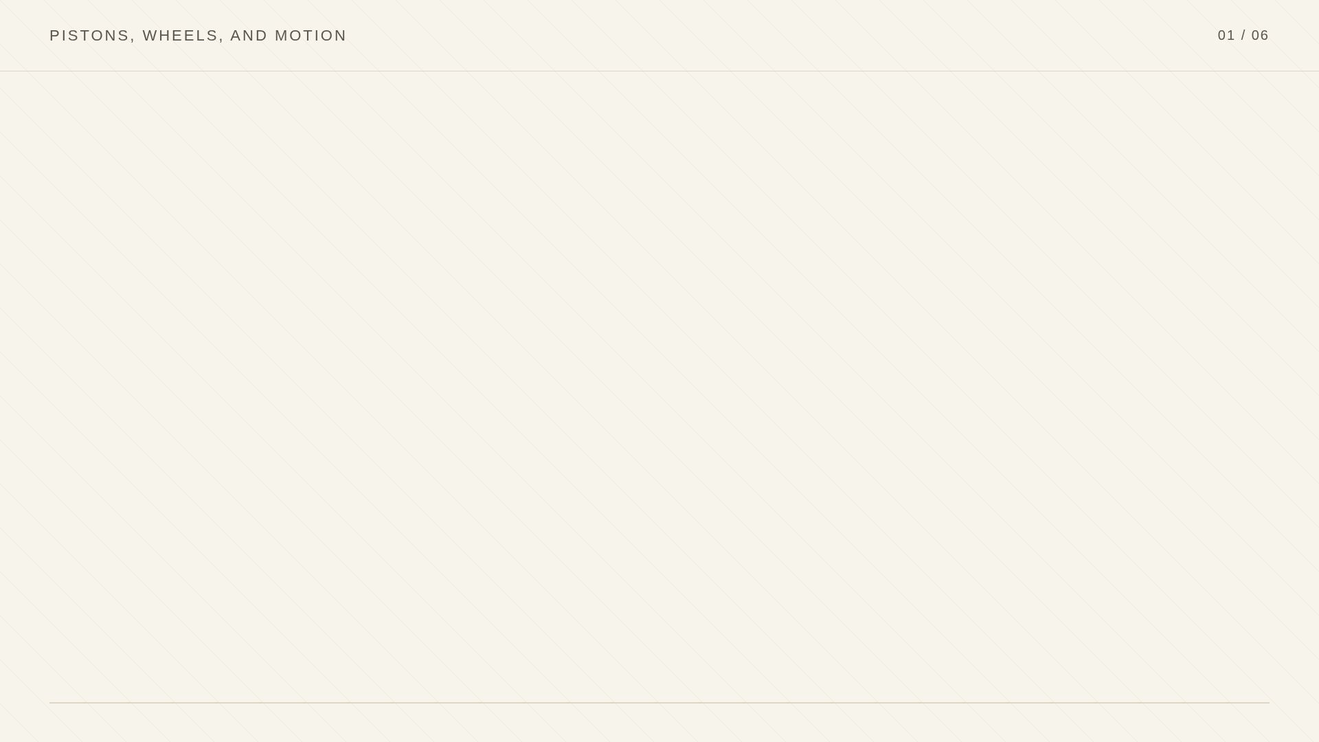 A frame from lesson 3, Pistons, Wheels, and Motion